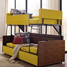 modern yellow folding wood bunk bed