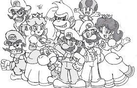 Peach and baby luigi coloring page. Mario Luigi Peach Daisy Bowser Toad Picture Coloring Page Coloring Home