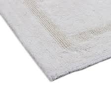 inset border cotton bath mat