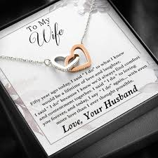 to my wife necklace romantic 50 years