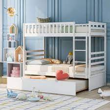 twin bunk beds for kids with safety