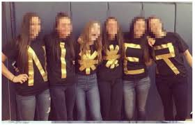 Image result for Photo of Desert Vista High School seniors spelling out racial slur goes viral