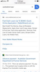 Depending on what type of benefit you are on, you may qualify for a centrelink advance payment. Searching Centrelink Loan Shows Wallet Wizard As First Result Australia