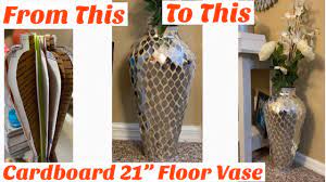 diy glam floor vase from cardboard
