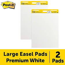 Post It Super Sticky Easel Pad 25 X 30 Inches 30 Sheets Pad 2 Pads Large White Premium Self Stick Flip Chart Paper Super Sticking Power 559