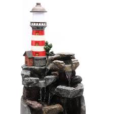 Luxenhome Resin Cement Lighthouse