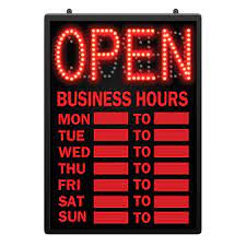 message boards led open closed sign