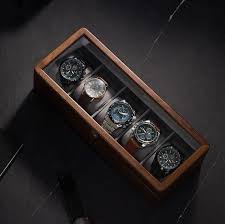 Glass Top Solid Wood Watch Box Premium