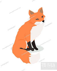 fox cartoon character cute fox flat
