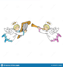 Anjo Com Harpa. Anjo Com Flauta. Ilustração Vetorial. Dois Anjos Opostos  Entre Si Com Instrumentos Musicais Ilustração do Vetor - Ilustração de anjo,  harpa: 194939374