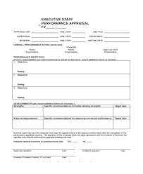 Performance Appraisal Form Template Example Employee Performance