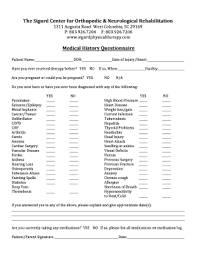 Patient Medical History Questionnaire Under Fontanacountryinn Com