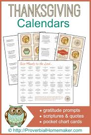 Thanksgiving Gratitude Calendars Proverbial Homemaker