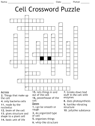 cell crossword puzzle wordmint