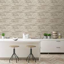Marble Tile Effect Cream Gold Wallpaper
