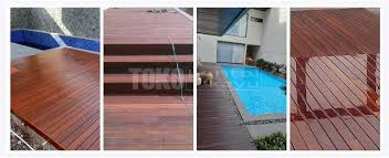 It comes in a variety of colors and has an appearance that is very similar to wood. Harga Decking Lantai Kayu Outdoor Ulin Merbau Bengkirai Toko Lantai Kayu