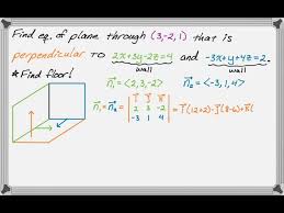 find equation of plane perpendicular to