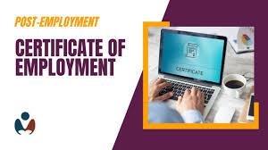 certificate of employment you