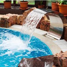 Vevor Pond Waterfall Spillway 17 7 X 11 8 X 23 6 In Swimming Pool Waterfall With Curved Design Pool Fountain For Pool Silver
