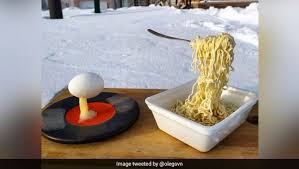You'll need to grab a 12 ounce bag of homestyle egg noodles for this recipe. Frozen Food Literally Pic Of Noodles And Egg Frozen Mid Air In Siberia Goes Viral Ndtv Food