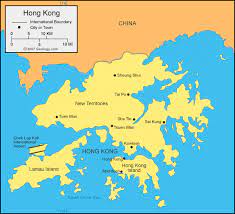 hong kong map and satellite image