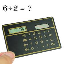 Mini Slim Credit Card Solar Power Pocket Calculator Random