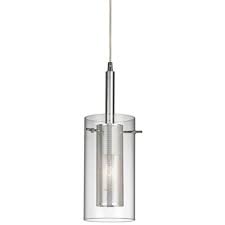 Making more of a presence than flush or semi flush ceiling pendant lighting comes in an incredible variety of shapes and styles. Home Decorators Collection Alworth 1 Light Chrome Pendant With Cylinder Inner Mesh Shade And Outer Clear Glass Shade 7434p 15 The Home Depot