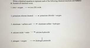 Solved Write A Chemical Equation To