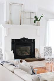 White Living Room And Mantel Decor