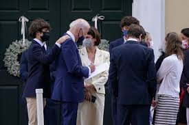 Warning you must be 18 or over to open this video. Joe Biden Attends Grandson S Confirmation While Home In Delaware