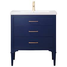 Moreover, this bathroom vanity is ideal for small, medium and large households due to the fact that there is enough room for each of your family member to set his/her bathroom accessories in each compartment, and it is suitable for small, medium and large bathroom. Design Element S01 30 Blu Mason 30 Inch Bath Vanity In Blue