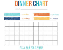 Dinnertime Chart Printable Parenting Reward Chart Kids
