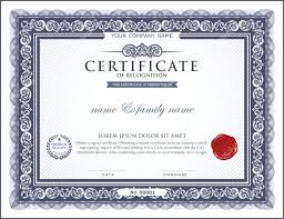 Blue Certificate Border Template Certificates Free Monster