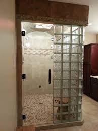 glass block steam shower contemporary