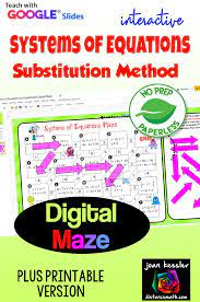 systems of equations digital maze