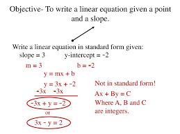 Linear Equation Given A Point