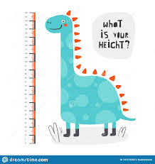 Kid Height Measurement Centimeter Chart With Dinosaur For