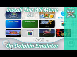 the wii system menu on dolphin emulator