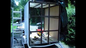 enclosed trailer build made from a boat trailer and pallet rack