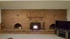 brick wall fireplace remodel