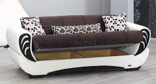 White Vinyl Modern Convertible Sofa Bed