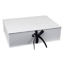 white cardboard rigid gift box by