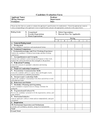Interview Evaluation Form Magdalene Project Org