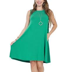 Javascript enables you to fully navigate and make a purchase on our site. Kelly Green Sleeveless Pocket Swing Dress Juniors Best Price And Reviews Zulily