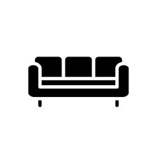 Sofa Black Glyph Icon Sectional
