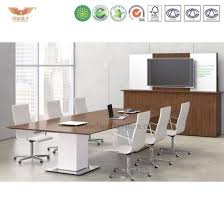 wooden veneer small meeting table for