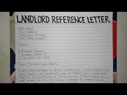 how to write a landlord reference