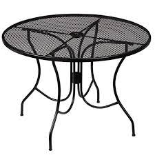 round metal outdoor patio dining table