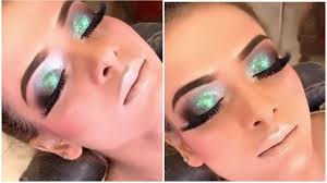 glittery glam makeup look