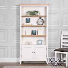 Roma Oak Large Bookcase With 2 Doors In